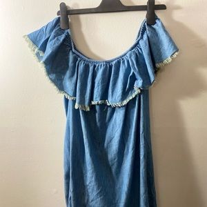 Denim off the shoulder dress